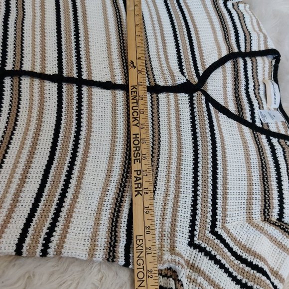 Alfred Dunner Women's 100% Cotton Brown Black Stripped Knitted Cardigan Size 2X - Picture 4 of 7